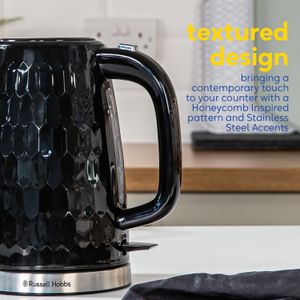 Russell Hobbs Honeycomb 1.7L Electric Kettle – Fast Boil, Black