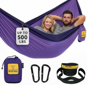 Wise Owl Outfitters Camping Hammock - Portable Hammock Double Hammock Camping up to 500lbs, Accessories for Outdoor, Indoor w/Tree Straps, Double Purple & Dark Purple