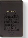 Personalized KJV Thinline Bible with Custom Engraved Text and Verse Design: Red Letter, Comfort Print, Leathersoft, Black