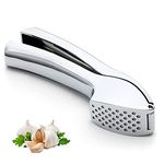 Nurch Garlic Press, Garlic Crusher Ginger Mincer, Heavy Duty Garlic Chopper Squeezer with Ergonomic Grip Handle, Rust-Proof and Sturdy, Easy to Clean