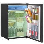 HOMCOM Compact Refrigerator, 4.5 Cu Ft Single Door Mini Fridge with Freezer, Adjustable Thermostat, Reversible Door, Energy Saving Fridge for Bedroom, Dorm, Home Office, Black