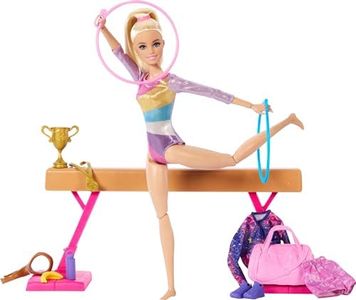 Barbie Gymnastic Fun Play Set with Balance Beam and Over 10 Thematic Matching Pieces for Victory Stories, HRG52