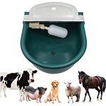 Svauoumu Cattle Drinker Waterer Trough,Water Troughs Livestock Sheep Water Trough Automatic Drinking Trough With Float Valve, for Cow Sheep Goat 4 L (Dark green)