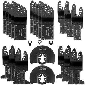 Vypart Universal Wood Metal Oscillating Multitool Quick Release Saw Blades - 24 PCS Dewalt Multi Tool Blades Kits - Fit for Dewalt Ridgid Ryobi Milwaukee Chicago Craftsman