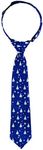 Retreez Christmas Tree and Snowflakes Pattern Woven Microfiber Pre-tied Boy's Tie - Navy Blue - 4-7 years