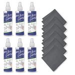 LOUKIN Non-Toxic Whiteboard Cleaner, 8.5oz Dry Erase Board Cleaner, Low-Odor Whiteboard Cleaning Spray with Cloths, Removes Stubborn Marks from Whiteboards, Chalkboard (6-Pack)