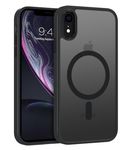 GUAGUA iPhone XR Phone Cases,iPhone XR Case,Magnetic Case [Compatible with MagSafe] [20W Super Magnetic] [Military Grade Shockproof] Slim Translucent Matte Case for iPhone XR 6.1",Black