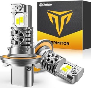 Termitor Upgraded H13/9008 Bulbs, 40,000LM Ultra Brightness, 6500K Cool White Real 1:1 Mini Size No Adapter Required 9008/H13 Fog Bulb Driving Light, Plug and Play, Pack of 2