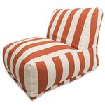 Majestic Home Goods Burnt Orange Vertical Stripe Bean Bag Chair Lounger