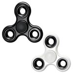 Verazquy Fidget Spinner Sensory Toy – Metal Stainless Steel Hand Spinner – Fast-Spinning Bearings, Quiet Focus Toy for Kids & Adults, Party Bag Fillers (black white)