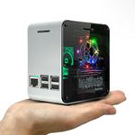 ElectroCookie Raspberry Pi 3 Case, Aluminum Mini Tower Case with Cooling Fan and Color Changing Ambient Light (Silver & Dark Gray)