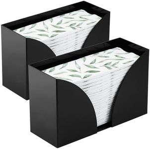 SimplyImagine 2 Pack Black Multifold Paper Towel Dispenser Wall Mounted - Acrylic Guest Napkin Holder for Bathroom & Kitchen - C-Fold Z-Fold Hand Towel Tray
