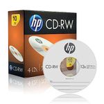 HP CDRW/ Compact Disc for Large Data/ Recordable Blank Disc 700MB 80 4X-12X 10vPack Slim Case