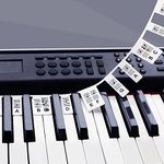 Removable Piano Keyboard Note Labels for 88 Key Full Size Silicone Reusable No Need Stickers Notes Label for Beginners and Kids Comes with Box(Black)