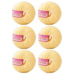 Vardhman Knitting Yarn Baby Soft Wool For Knitting, Kids Crochet Yarn Wool For Hand Knitting Art Craft, Knitting Wool Yarn For Sweater Scarves Hats And Dresses (6 Pcs, Pale Banana), 150 Gram, Yellow