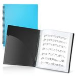 CRANBURY Sheet Music Folder 8.5x11 - Dual Use Music Holder (Blue), Store Inside 24 Protective Sleeves or Write on Exposed Pages Outside Sleeves, 8.5 x 11 Spiral Notebook Binder Organizer, Lay Flat