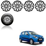 Auto Pearl Car Full Silver Black Wheel Cover Caps 12" Inches Press Type Fitting for - Alto 8002012