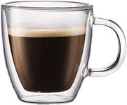 Bodum Bistro - Double Wall Thermo Glass Espresso Mug - For Hot and Cold Drinks - Transparent - Pack of 2 - 0.15l, 5oz