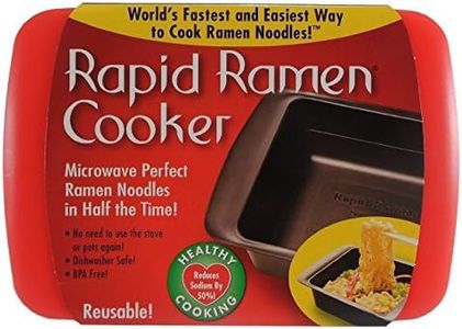 Rapid Ramen Cooker - Microwave Ramen in 3 Minutes - BPA Free and Dishwasher Safe (Red, 1-pack)