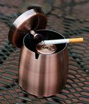 Cigarette&Cigar Smokers Waterproof Windproof Indoor Outdoor Ashtray with Lid-Large Heavy Weighted Stainless Steel Tobacco Ash Tray for Outside Patio-Wind Safe Covered Ashtrays for Cigarettes or Cigars