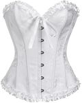 SZIVYSHI Women's Full Breast Corset Top Gothic Vintage Corsage Bustier Corset, white 1, Medium