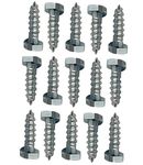 M8 Coach Screws Hex Head Width 13mm Zinc Plated Steel Half Thread Self-Tapping Wood Screw Hexagon Lag Bolts Silver Long 1.18" x 0.31" (8mm x 30mm) Box of 15 pcs