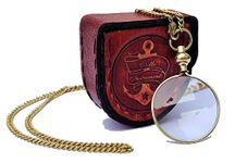 Castle Instruments Magnifying Glass, Optical Magnifier Lens with Necklace Chain Monocle for Library Reading Fine Print Zooming Increase Vision Jewelry Gold and Sliver