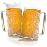 Beer Mugs For Freezer, Frosted Beer Mugs, Beer Mug, Double Walled Freezer Mugs With Gel, Freezer Beer Mug, Frosty Mug, Beer Glasses For Freezer, Beer Frozen Mug, Freezer Mug, Plastic Beer Mug Set Of 2