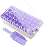 Food-Grade Silicone Ice Cube Tray with Lid and Storage Bin for Freezer, Easy-Release 36 Small Nugget Ice Tray with Spill-Proof Cover&Bucket, Flexible Ice Cube Molds with Ice Container, Scoop Cover