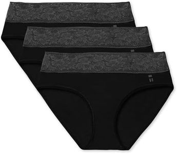 Tommy John Women's Underwear, Briefs, and Second Skin Fabric Cute, Stretchy, Soft Breathable Women's Briefs Comfortable Seamless Panties for Women, 3-Pack, Black, Small