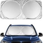 KANISYA Car Sun Shade Windshield Cover | Blocks UV Rays, Heat & Glare | Foldable Sunshade for Cars, SUVs, Trucks, & Vans Protects Interior | Easy Installation Universal Fit Durable & Lightweight