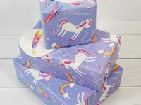 Gift Wrap/Wrapping Paper Pack. 11360A. 'Unicorn', 2 Sheets & 2 Tags