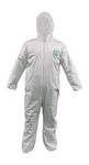 Andes Safety Microporous Disposable Protective Coverall, with Hood, Elastic Wrists and Ankles, A1428BP, Bulk Pack of 25, White, 5X-Large