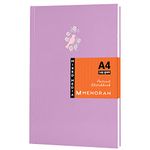 MENORAH - A4 Drawing Notebook – 140 GSM - (58 Sheets / 116 Pages) Stylish Art Journal for Girls- (Size - 29.7cm x 21.0cm) - Completely Handmade- CASSATA Sketch Book - (Angelic Purple - Bird) - Portrait