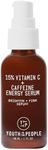 YTTP 15% Vitamin C Face Serum - Caffeine Energy Brightening Facial Serum for Morning Puffiness, Dry Skin + Uneven Tone - Hydrating Vegan Skin Care (1oz)