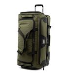 Travelpro Bold 30" Rolling Duffle Bag with Drop Bottom, Lightweight, Rugged Duffel, Olive/Black, One Size