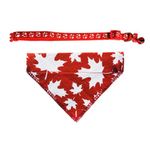 Pets Canada Malpe Leaf Bandana, Handmade Over-the-Collar Dogs and Cats Bandana, Canada Day Patriotic Clothes for Pets (S, With Collar)