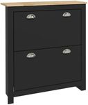 HOMCOM Narrow Shoe Cabinet with 2 F