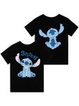 Disney Lilo and Stitch Tshirt | Stitch Clothes for Women | Cotton Women’s T-Shirts | Official Lilo and Stitch Merchandise | Black Medium