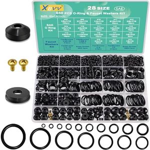 XBVV 28 Size 560 Pcs Faucet Rubber Washers Kit and SAE O Ring Assortment Set for Assorted Plumbing Faucet Sealing Repair