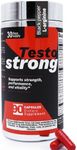 Testostrong – Advanced Nitric Oxide & Energy Support Formula – L-Arginine, Beet Root, Tongkat Ali, Horny Goat Weed, Tribulus, Zinc, Vitamins B6, B12 & E – 90 Capsules – Non-GMO