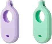 Silicone Case for Galaxy SmartTag2 with Keychain, 2 Pack Anti-Scratch Protective Cover with Carabiner (Purple/Mint Green)