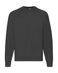 Fruit of the Loom Men's Raglan Classic Sweater, Black, XX-Large