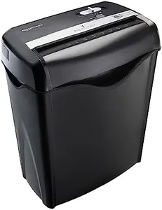 Amazon Basics - 6 Sheet Cross Cut Paper and Credit Card Home Office Shredder with 3.8 Gallon Bin, Black