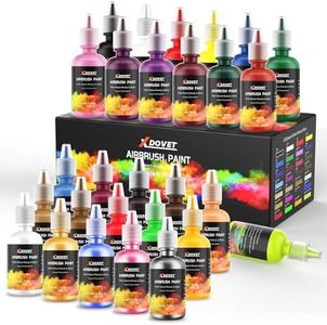 XDOVET aerographe Peinture kit - acryliques de 30 ML pour aérographes prêtes à l'emploi, pour Tissu,modélisme, Loisirs, Chaussures, Cuir, Mur, ongle, plexiglas[28 Couleurs]
