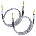 JOLGOO 1/4 Inch TRS Instrument Cable 1 M 2-Pack, Quarter inch Audio Cable, 6.35 Balanced Interconnect Line for Electric Guitar, Bass, Keyboard, Mixer, Amplifier, Speaker, Electric Mandolin