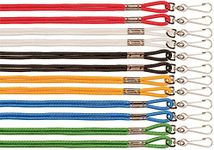 Champion Sports Nylon Lanyards with J-Hook Clip, Assorted Colors - 12 Pack (Retail Card)