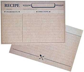 Home Advantage 50 Farmhouse Rustic Recipe Cards 4x6, Double Sided Kraft Design Cards