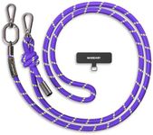 MAGEASY Universal Cell Phone Lanyard - Anti-Theft Thick Rope Crossbody Phone Strap for iPhone 16 Pro Max & Most Smartphones, for Men & Women | 8.3mm Pruple/Green