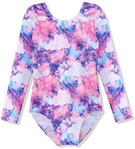 HOZIY Unicorn Girls Gymnastics Leotards Size 7-8 Long Sleeves Sleeve Purple Clouds